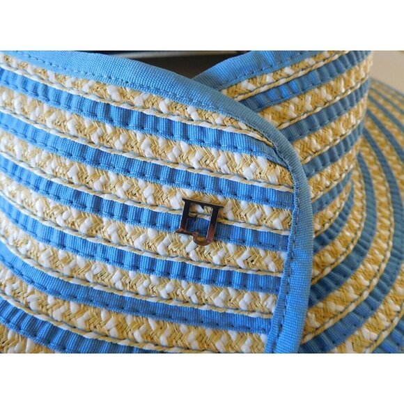 💕ERIC JAVITS💕 Brooke Packable Squishee Visor ~ UPF50+ Blue Mix One Size NWT - Picture 5 of 14